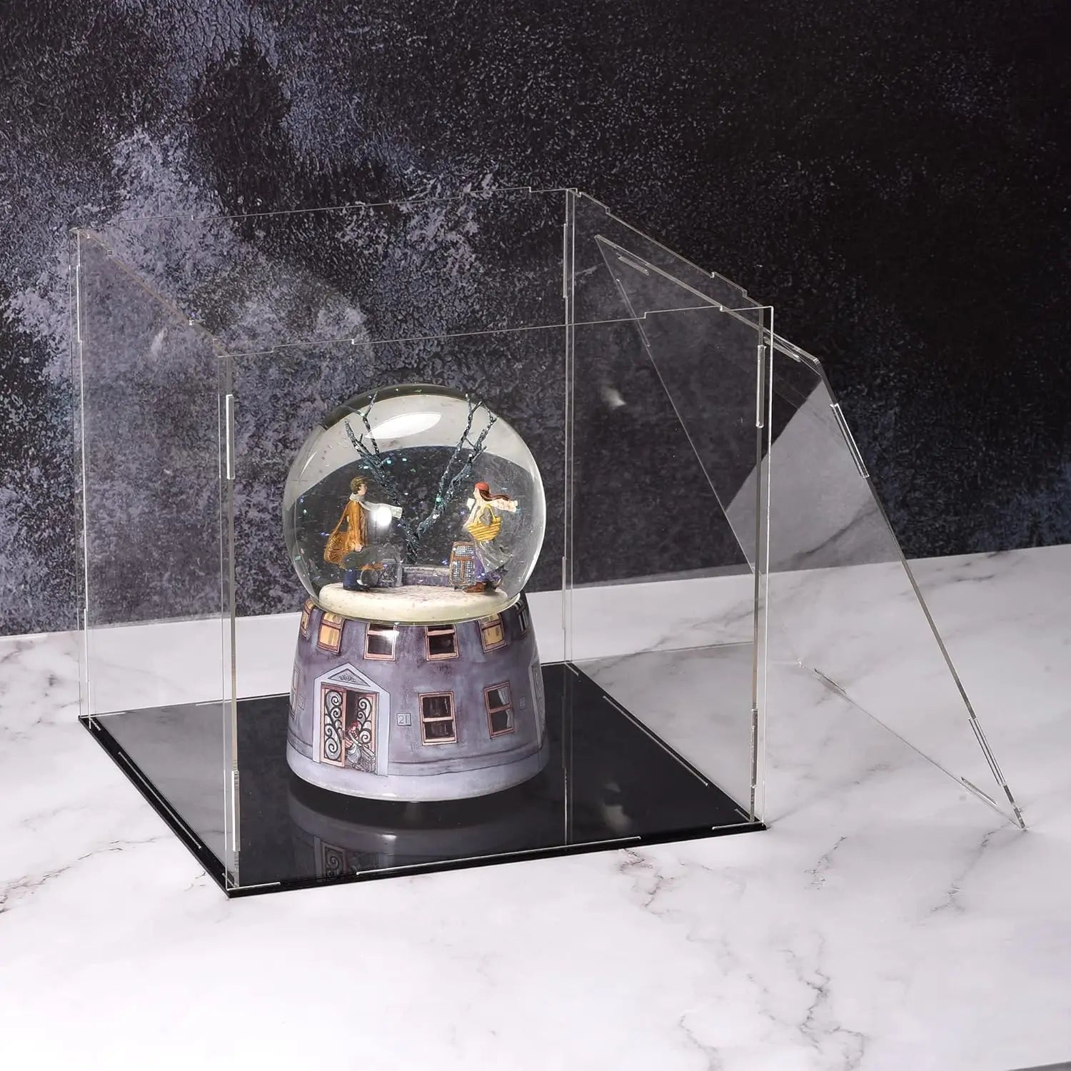 Clear Acrylic Cube Display Case Black Base Dustproof Showcase Box Collectibles Figurines Model Toy Storage Holder Home New 2026 Oasis Select