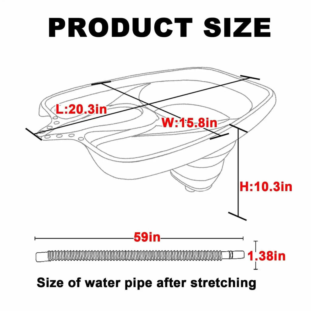 Portable Shampoo Bowl Foldable Vertical Shampooing Basin with Drain Hose for Elderly Home Salon Hair Wash Supplies for Disabled Oasis Select