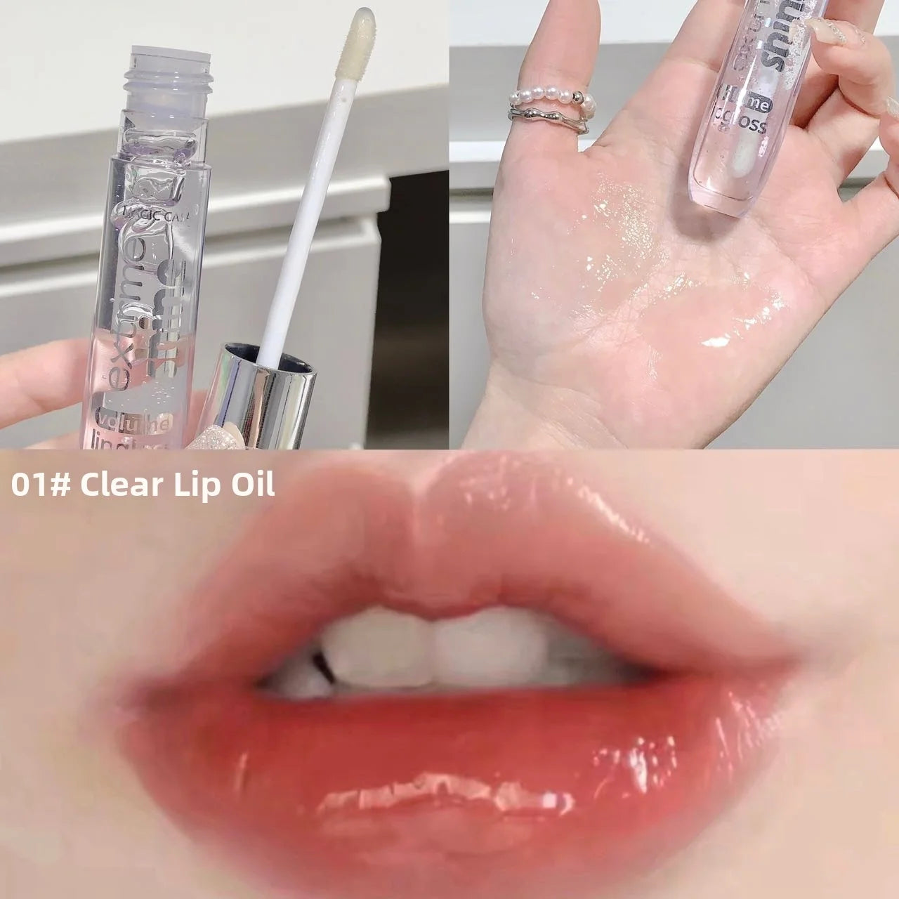 MAGIC CASA Shimmer Lip Oil Gloss – Hydrating Pearlescent Glaze