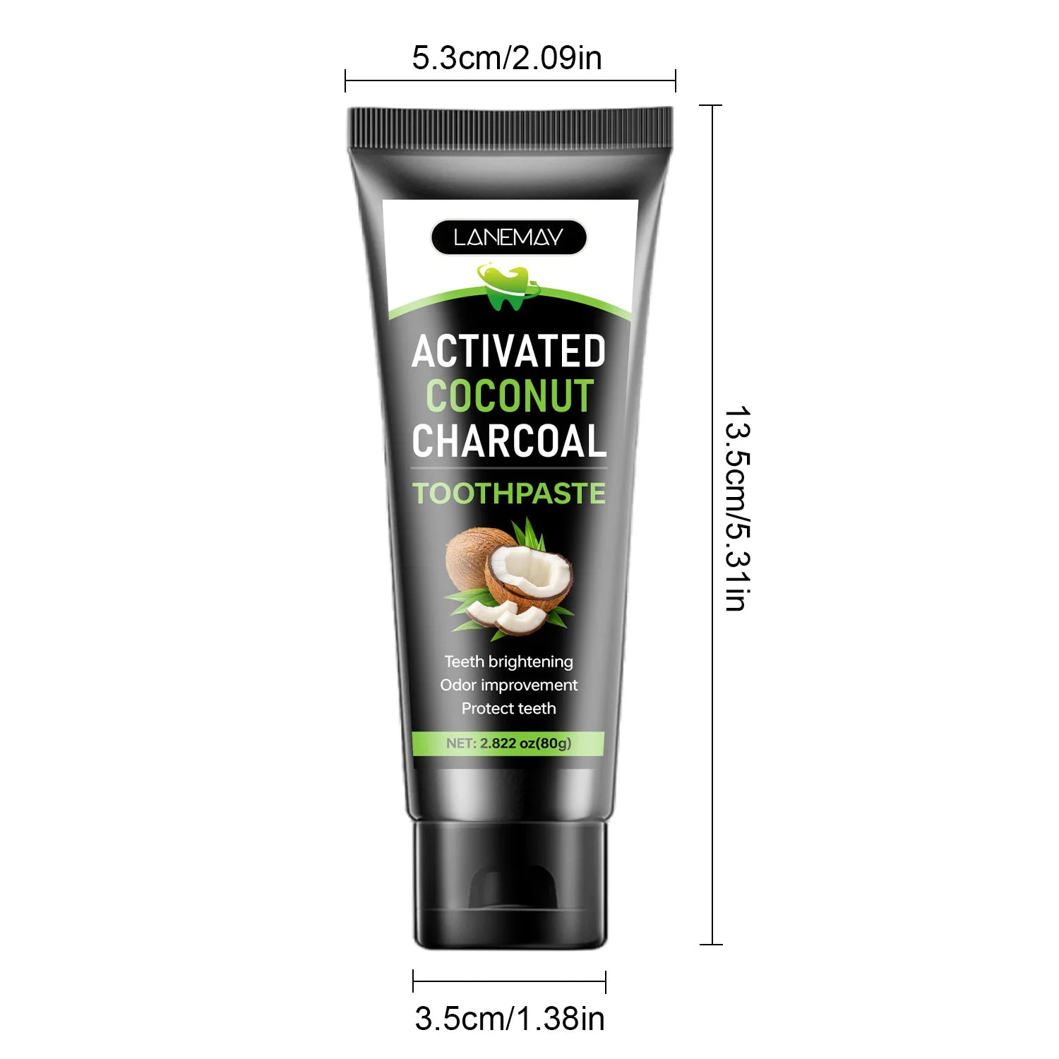 Activated Charcoal Toothpaste – Whitening & Fresh Breath 80g Whitening Toothpaste Oasis Select
