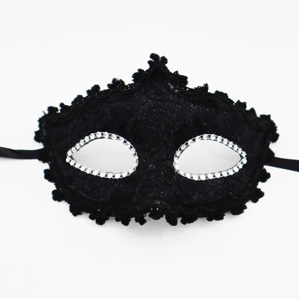 Adult Half-Face Mask Retro Half Face Masks Venetian Party Beauty Princess Mask Prop Halloween Christmas Masquerade Ball Decor Oasis Select Black Gold