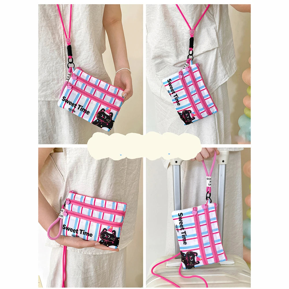 Cute Waterproof ID Card Storage Bag Multi-function Portable Plane Ticket Card Bag Cute Cartoon Passport Clip ID Card Storage Oasis Select