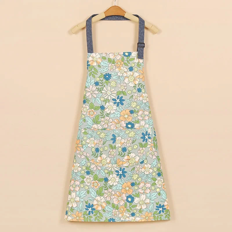 1PC Aprons Fashion Cotton Fabric Waterproof Thickened Dirt Resistant Kitchen Apron and Home Work Clothes Gardening Work Clothing Oasis Select Q OneSize