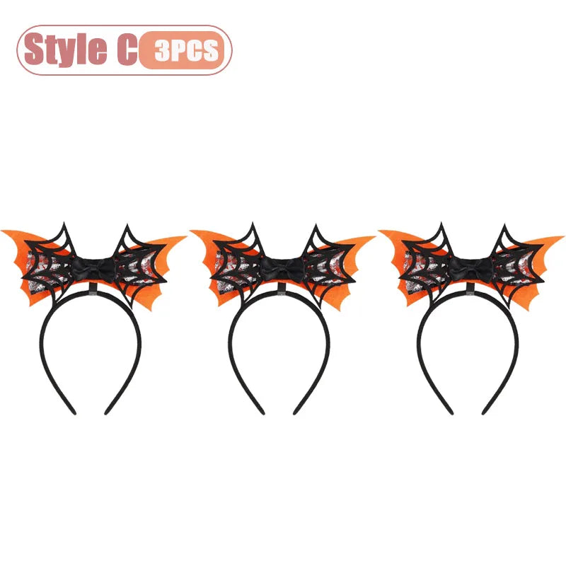 1-10PCS Witch Hat Spider Headband Halloween Party Favor Costume Masquerade Funny Hair Accessory for Women Adult Cosplay Oasis Select Style C-3PCS