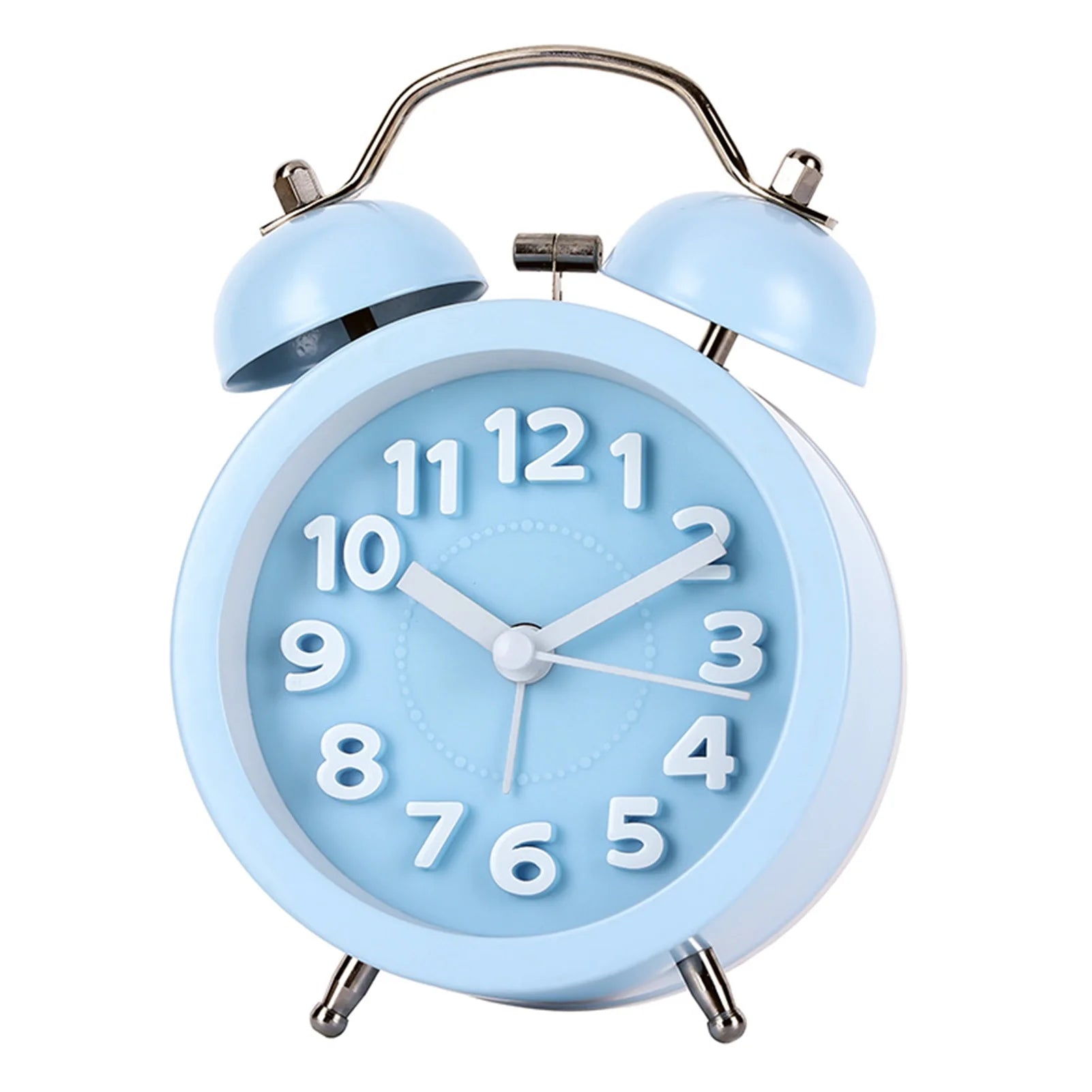 Retro Twin-Bell Alarm Clock | Silent Night Light Bedside Clock