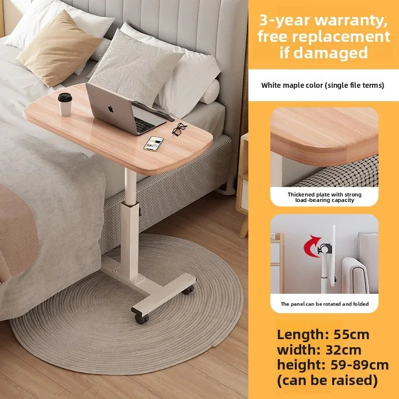 Laptop computer table Bedside table can be lifted and lowered 360 degrees Rotating desktop Simple portable mobile table Oasis Select 104 wood grain color