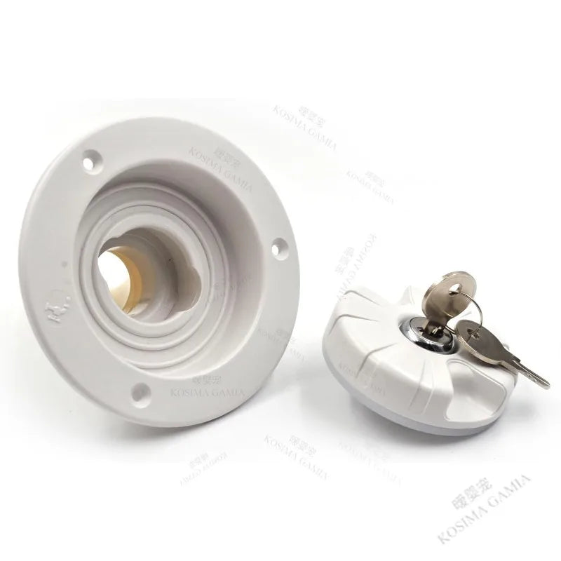 Exterior Hatch Black/White Round Gravity Water Inlet with Lock RV Accessories Caravan for RV Boat Camper Trailer Car Accessories Oasis Select