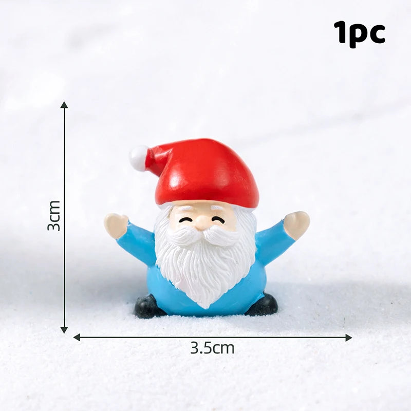 Resin Miniatures Christmas Decorations Snowman Santa Claus Christmas Tree Reindeer Figurines Ornaments New Year Child Gifts Oasis Select A4
