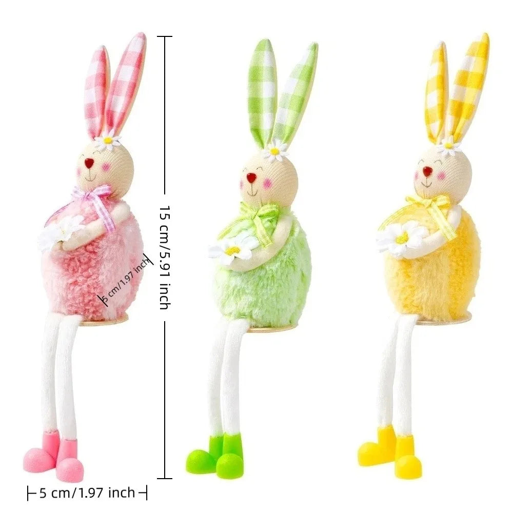 Easter Bunny Plush Doll | Soft Long-Leg Rabbit Figure Decor
