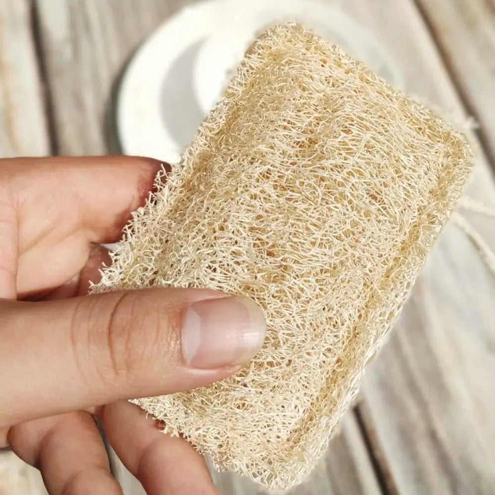 New Natural Loofah Dishwashing Brush Double-sided Easy To Clean Dishwashing Cloth Quick Drying Nonstick Loofah Cleaning Brush Oasis Select