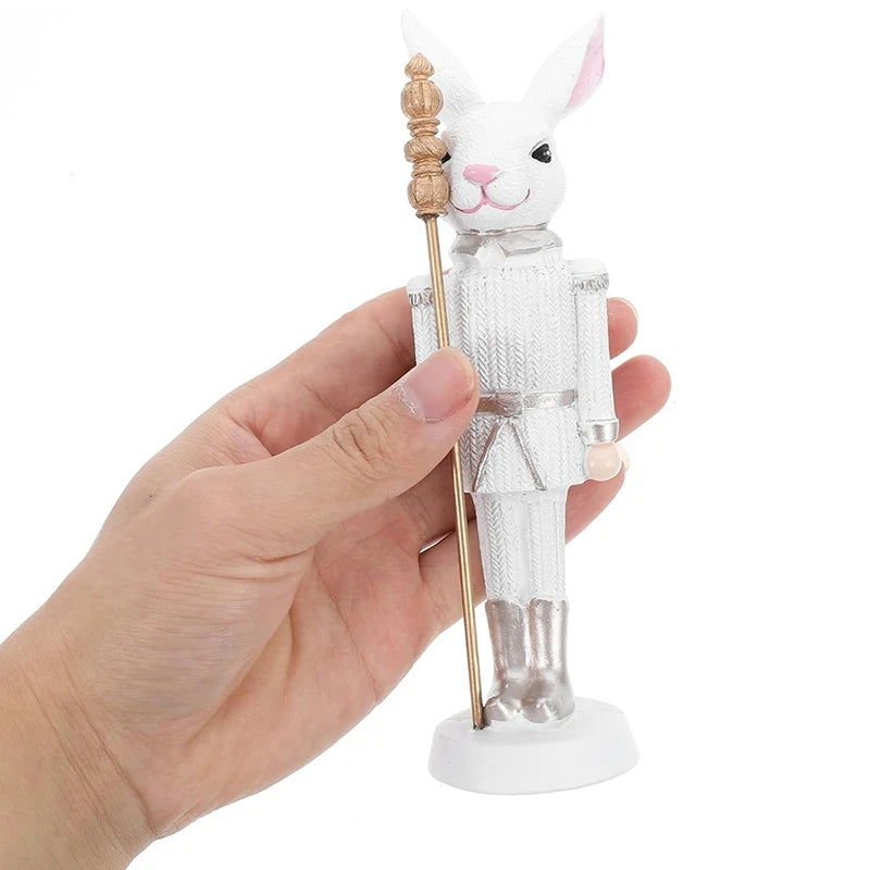 WISH Easter Nutcracker Resin Sculpture Holiday Doll Home Desktop Decoration Cute Ornaments Oasis Select