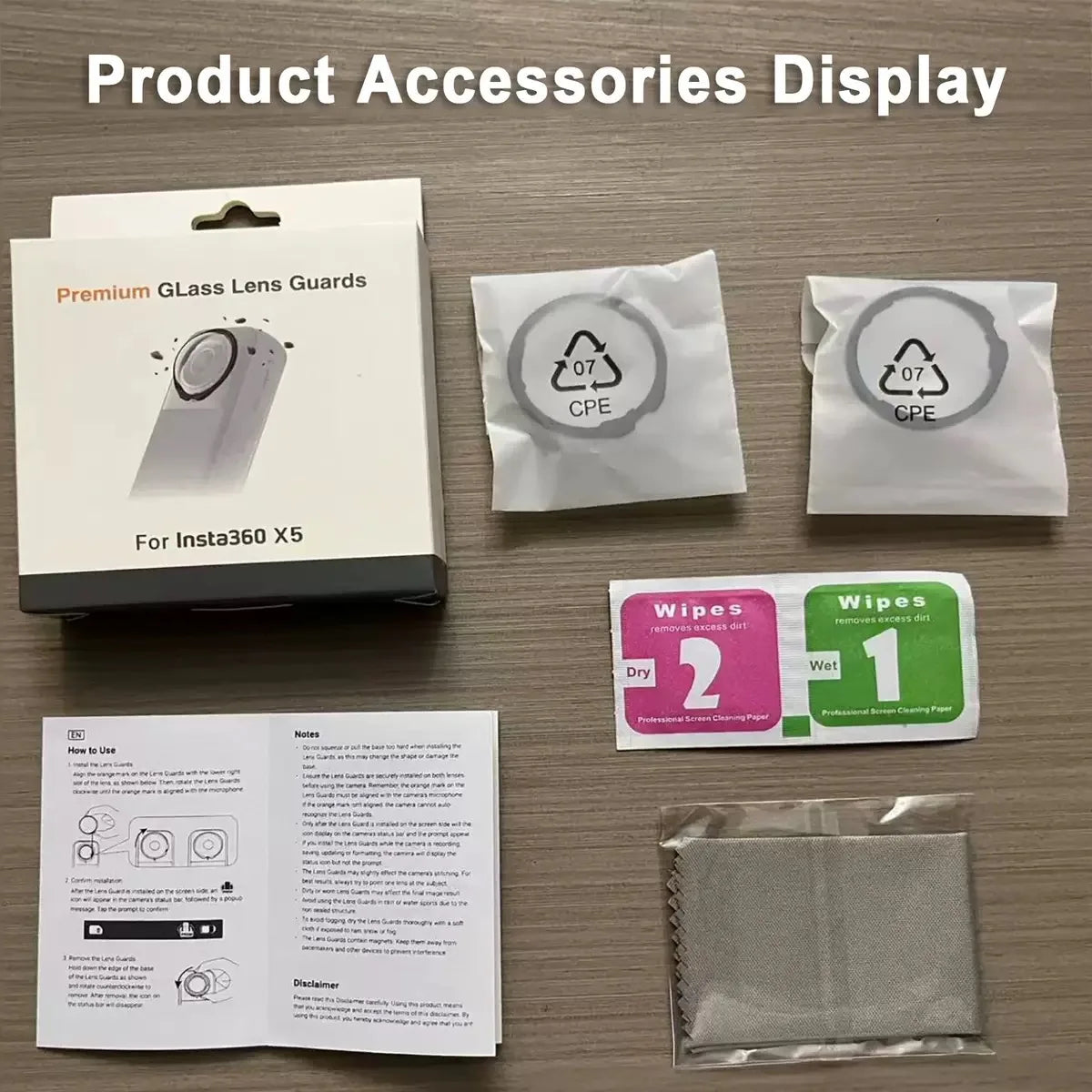 Tempered Glass Lens Guards for Insta360 X5/X4/X3/X2 & X4 AIR