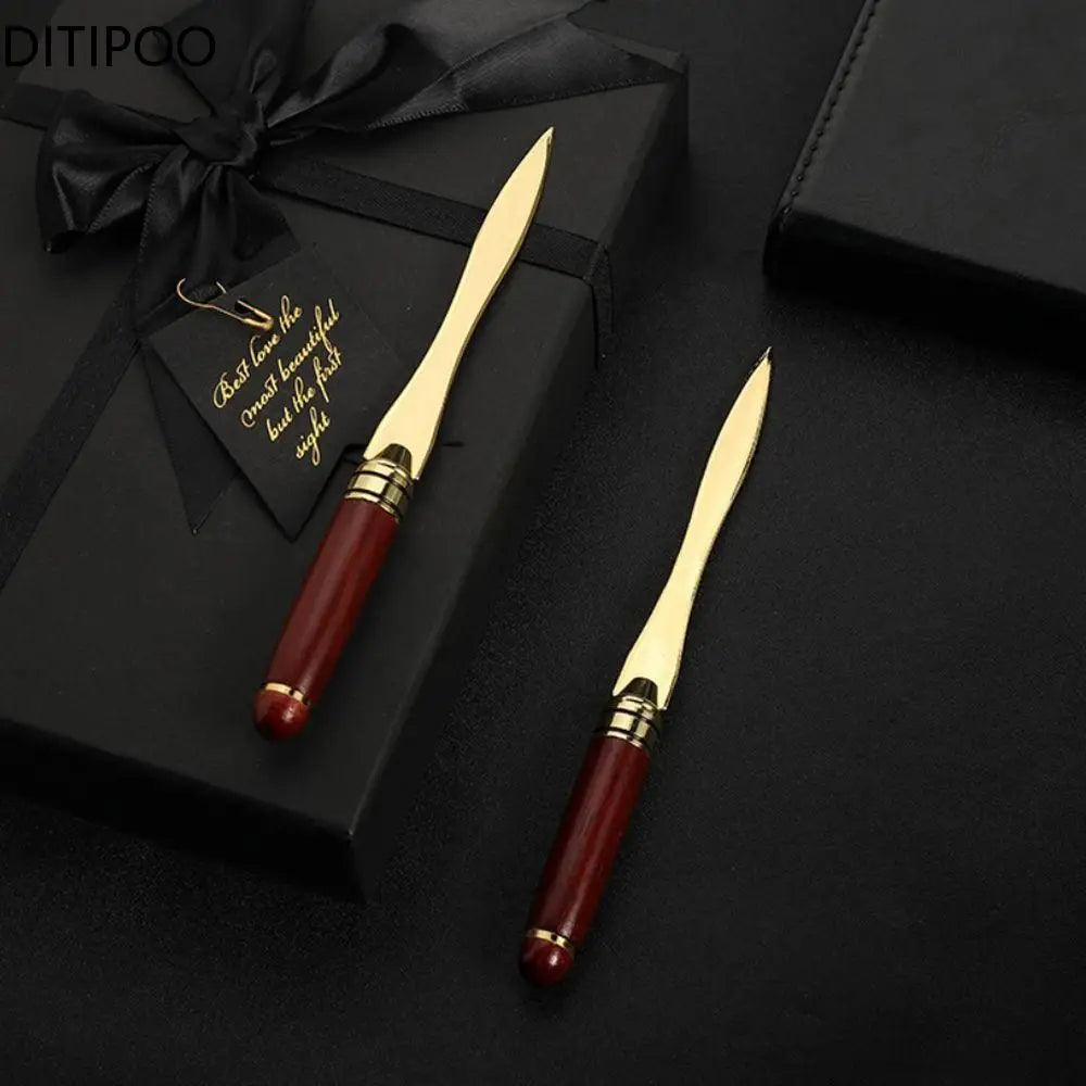 Vintage European Style Letter Opener Wooden Handle Express Envelopes Document Opener Cut Paper Tool Office Supplies Stationary Oasis Select