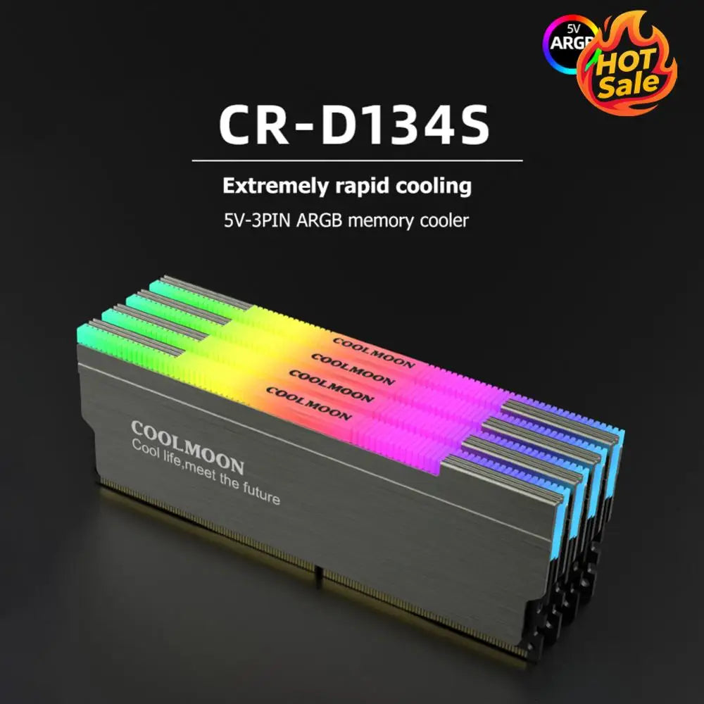 RAM Heatsink ARGB Memory Cooling Vest for Desktop Computer PC for COOLMOON CR-D134S for PC Components Essential Cooling Tools Oasis Select