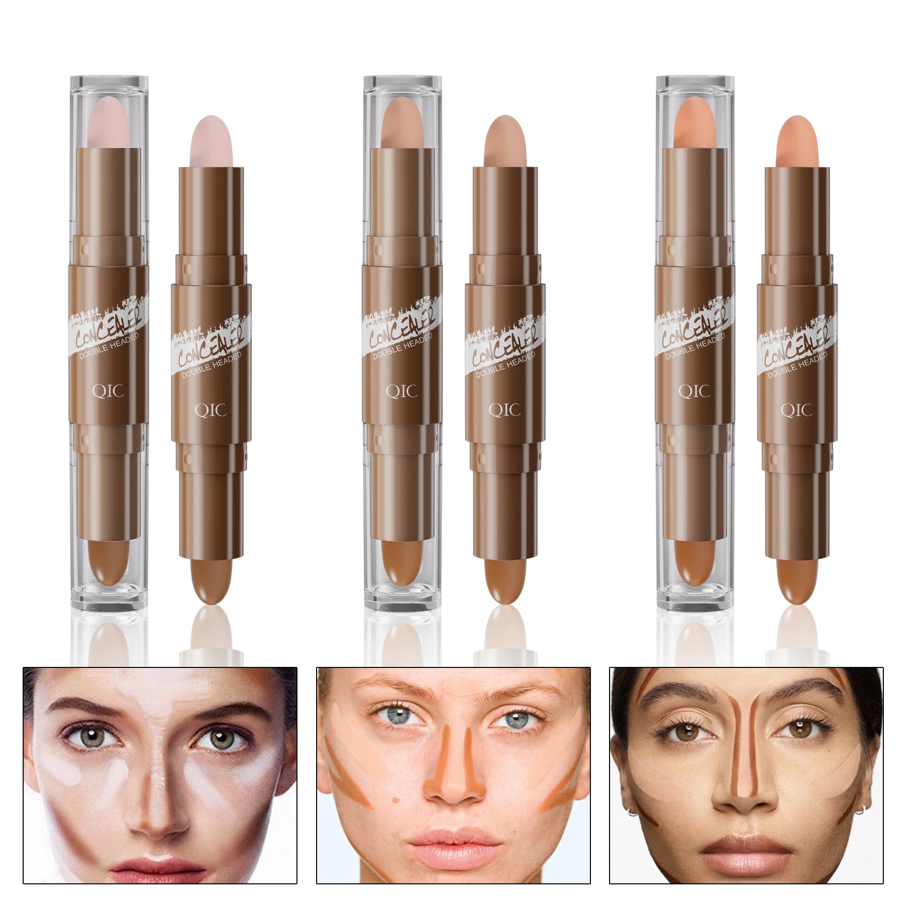 QIC Double-Ended Contour & Highlight Stick | Face Sculpting