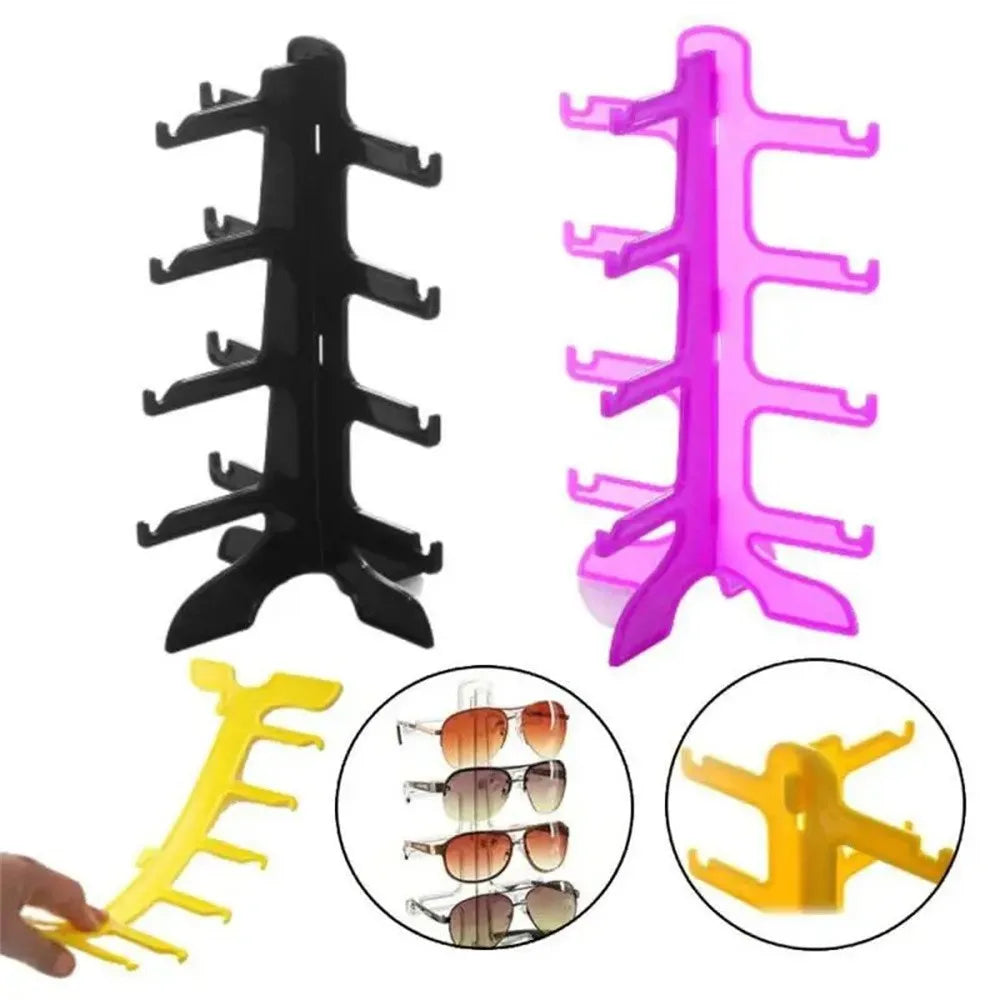 4 Layers Plastic Sunglasses Show Rack Holders Display Stand Storage Holder Glasses Shelf Home Organizer Space Saving Shelf Oasis Select