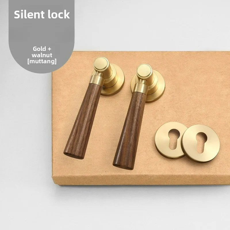 Mid Ancient Style Bedroom Split Lock Universal Door Silent/magnetic Lock Indoor Room Retro Wooden Door Handle Lock Oasis Select Color B Silent