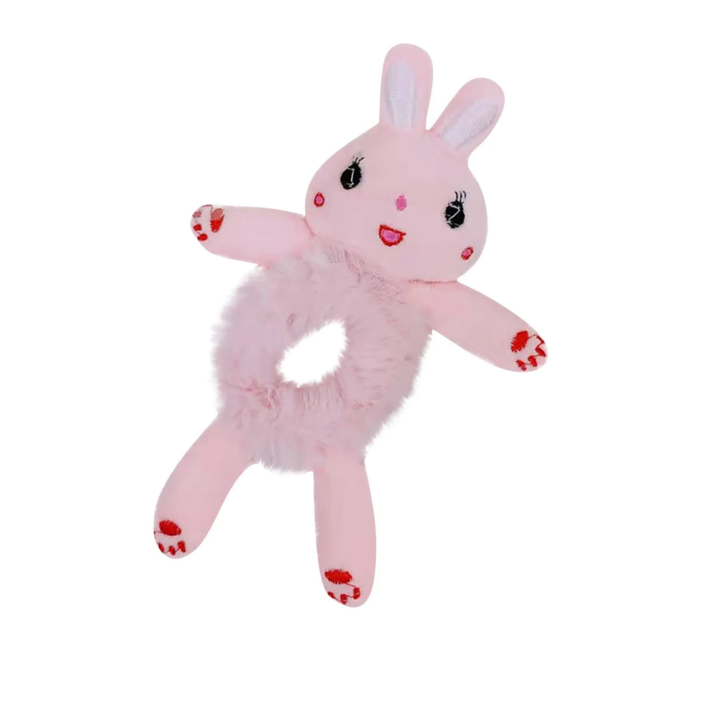 Cute 3D Cartoon Plush Hair Tie for Girls & Women | Ponytail Plush Hair Tie Oasis Select Pink