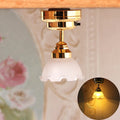 1:12 Dollhouse Miniature LED Light Ceiling Lamp Chandelier Furniture Lighting Home Model Decor Toy Doll House Accessories Oasis Select one size
