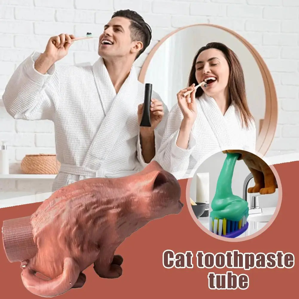 Creative Spoof Cat Vomited Toothpaste Head Funny Bathroom Toothpaste Dispenser Bathroom Accessories Oasis Select