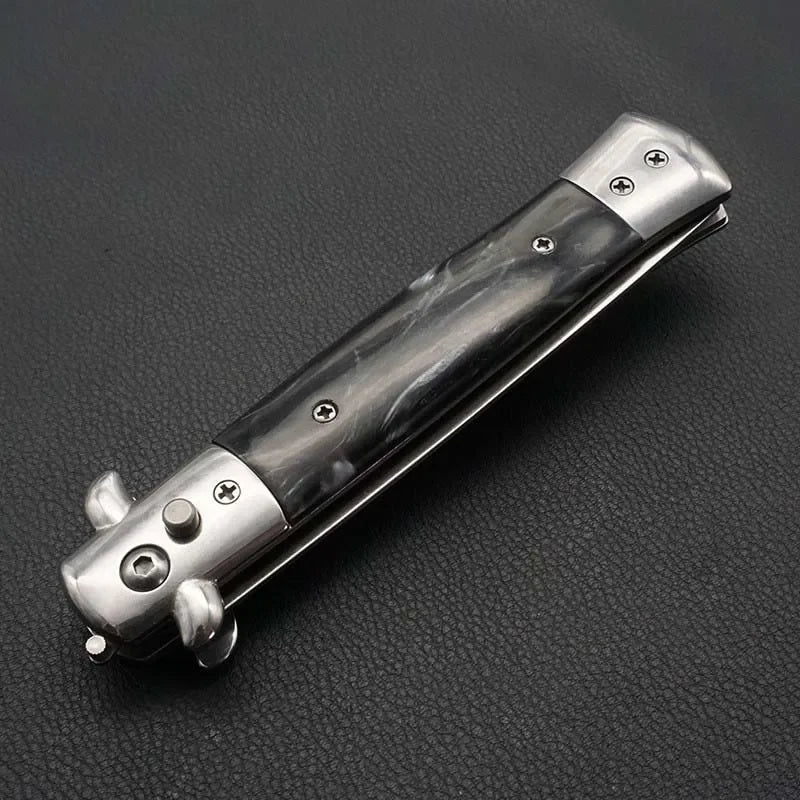 1pcs Stainless Steel Foldable Automatic Combs Knife Brushes Hair Trimmer Comb Brush Accessories Butterfly Mens Pocket Knife Comb Oasis Select black