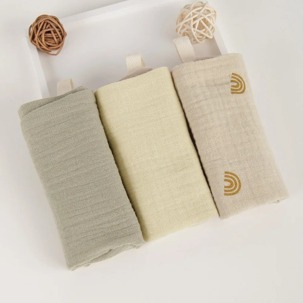 New 4-Layer Pure Cotton Baby Cotton Washcloth Soft Absorbent Square Towels Baby Towels Gauze Cotton Newborn Burp Cloth Oasis Select 33