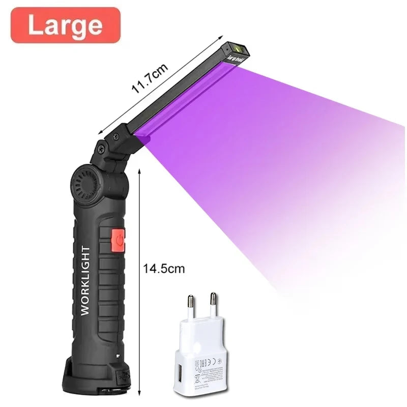 395NM Mini UV Led Blacklight Flashlight Ultraviolet Rechargeable Lamp Pet Stain Leakage Marker Money Scorpion Detection Lights Oasis Select large-1PCS-EU