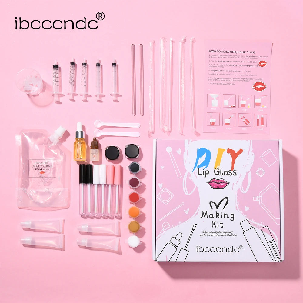 New Lip Gloss Making Kit Moisturizing Lip Gloss Base Diy Raw Material Tool Kit Shiny Glitter Lip Tints Glaze Handmade Cosmetic Oasis Select