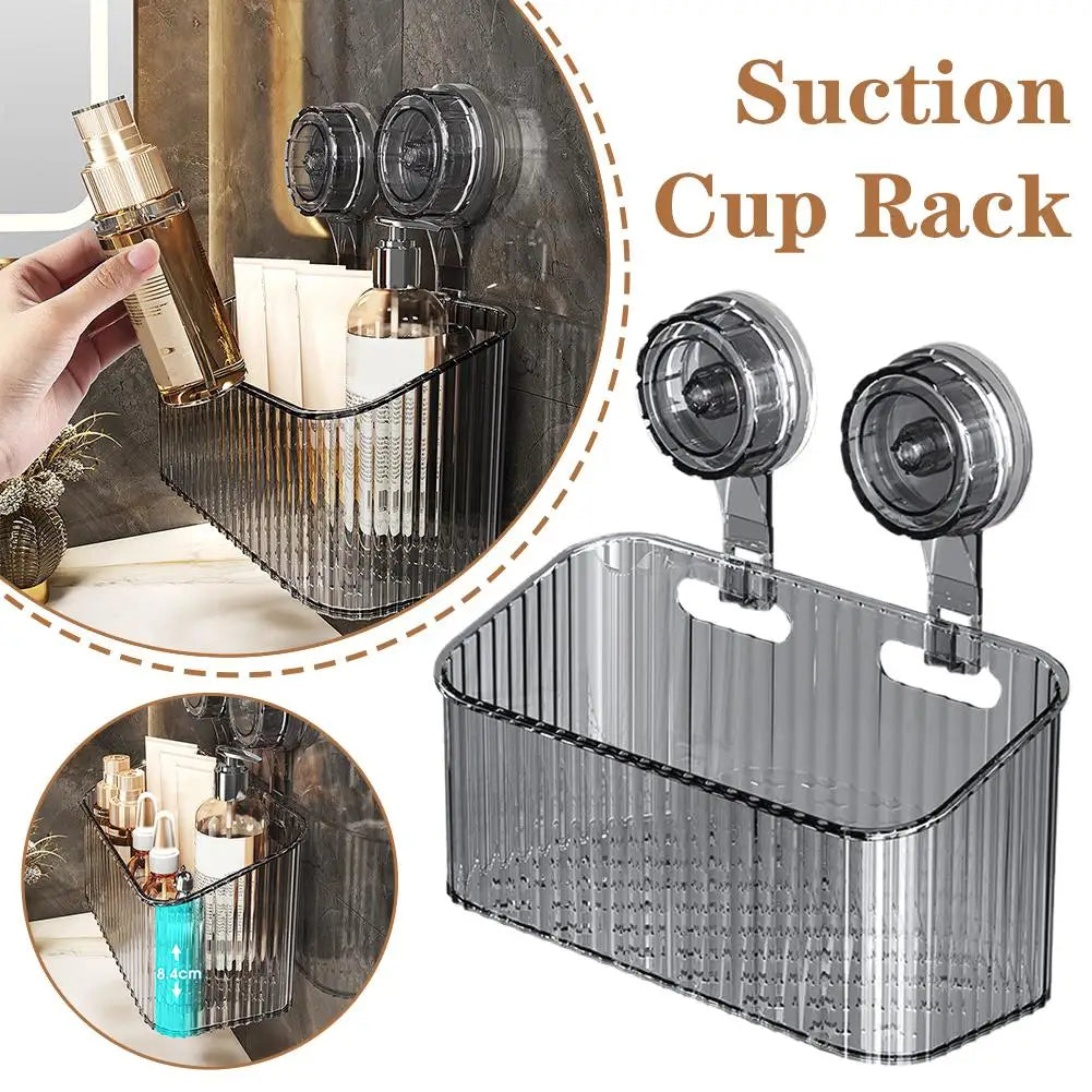 Shower Suction Cup Shelf Basket Punch-free Storage Holder Installation Bathroom Organizer Storage Rotating to Suck Remove Oasis Select