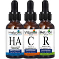 Vitamin C, Hyaluronic Acid & Retinol Face Serum Set