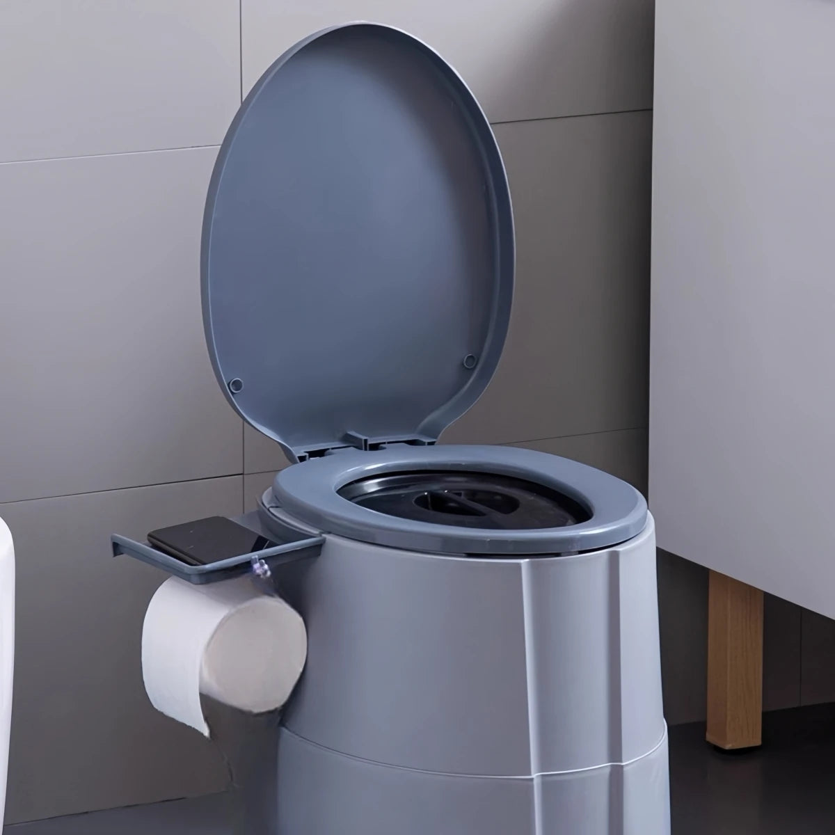 1 Piece Pink/Grey/Khaki/Blue Portable Mobile Toilet with Lid for Camping, Outdoor, Bathroom, Bedroom, Balcony, Hiking, Rv, Travel, Pregnant Women, Disabled People, Elderly, People with Limited Mobility, Bedridden People, Equi Oasis Select