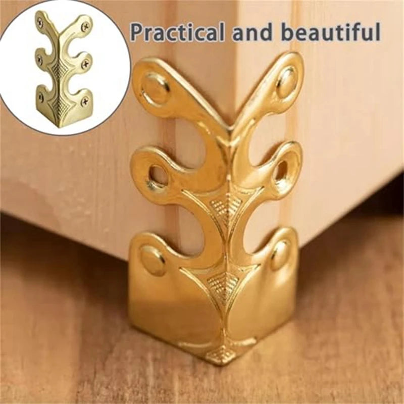 WISH 10PC Skiffers Baseboard Corner Protectors,Solid Brass Skirting Board Protectors,Baseboard Corner Protectors Oasis Select