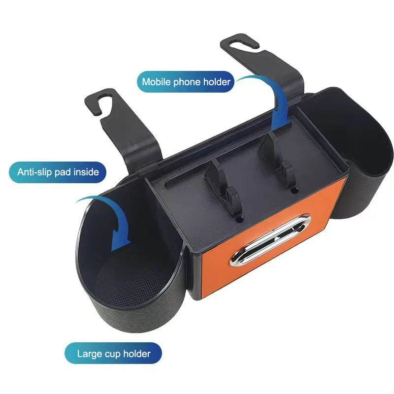 1PC Car Backseat Organizer Hangable Storage Box with Cup Holder, Suitable for All Vehicles Oasis Select