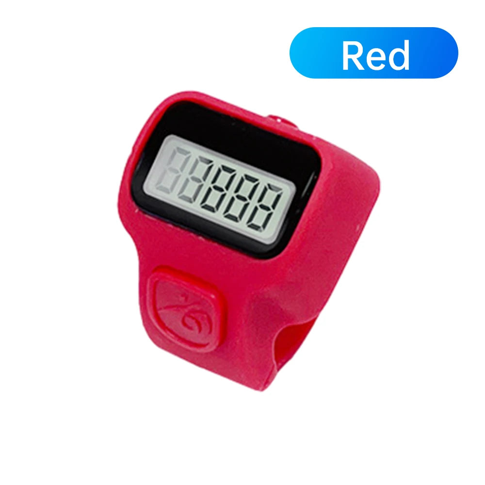 Mini Ring Shape Finger Counter LCD Electronic Digital Tally Counter Smart Ring Click Lap Counter Event Clicker Finger Counters Oasis Select Red