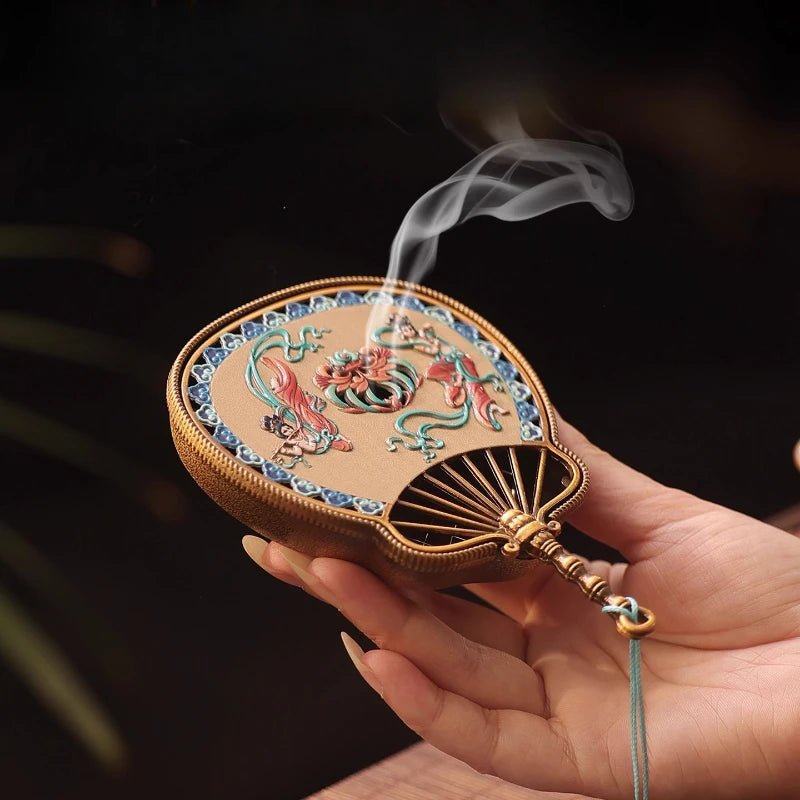 Enamel Incense Burner Household Indoor Incense Burner Sandalwood Chinese Retro Tea Ceremony Incense Burner Decorative Item Oasis Select