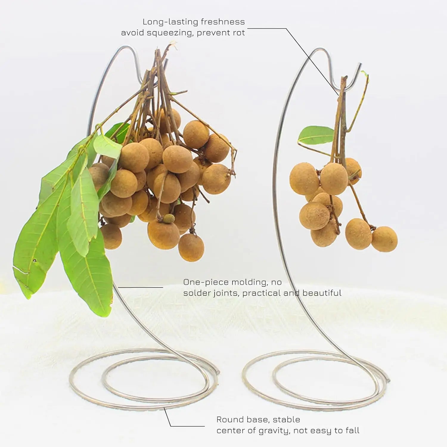 1pc New Fruit hangers,Banana racks,for Tabletop Grape Rack Stainless Steel Banana Rack with Hooks, Fruit Storage，Home décor Oasis Select