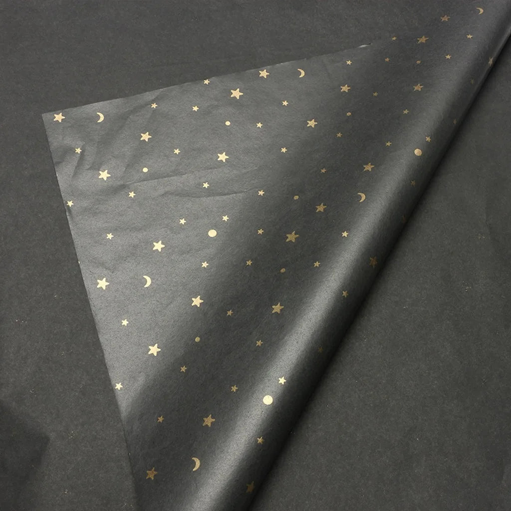 20-Sheet Foil Star Moon Floral Wrapping Paper 50×70cm