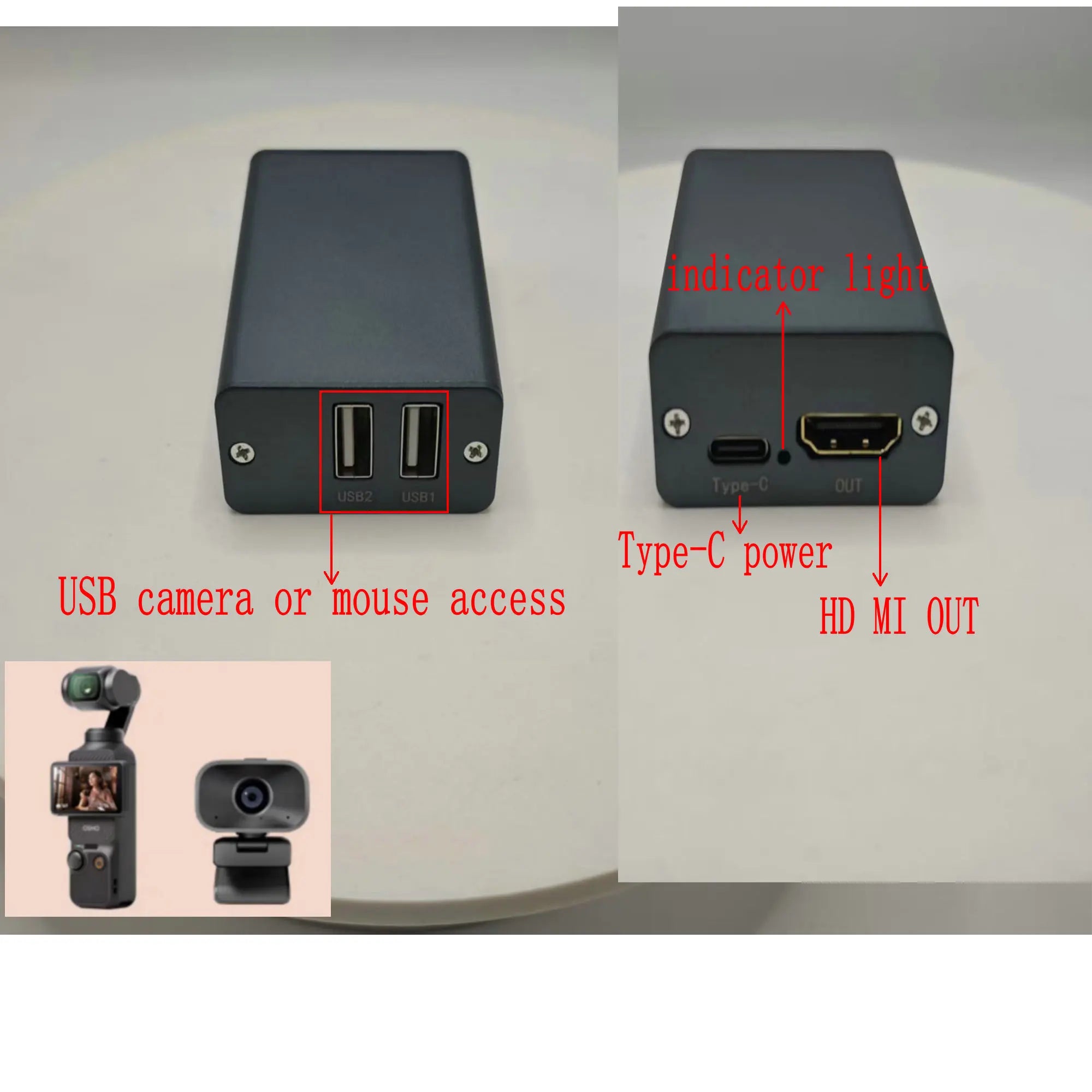 Camcorder USB to HDMI UVC INSTA360 Action4 Action5 Pocket3 to HDMI Image Transmission Capture Card Live Sports Partner Oasis Select