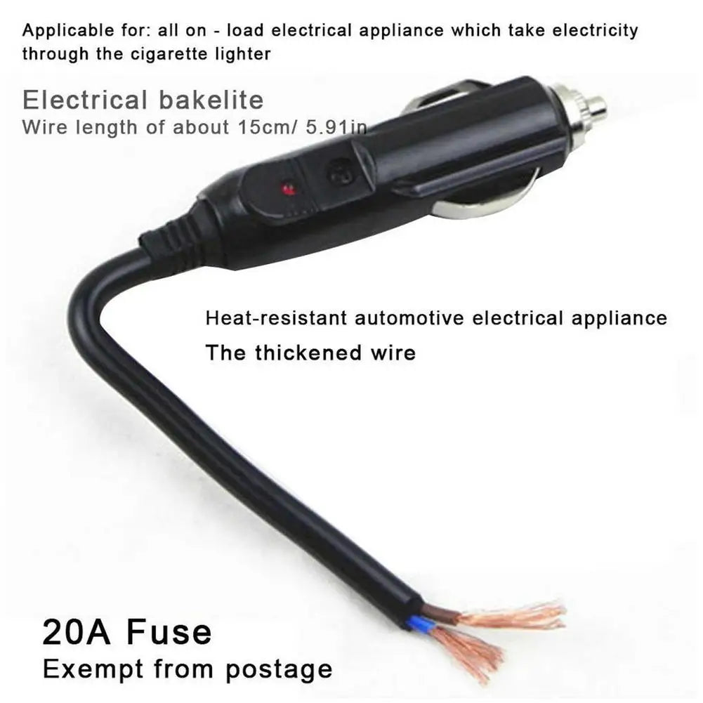 NEW 12V/24V Auto 20A Car Cigarette Lighter LED Socket Plug Connector Adapter For Car/Van Vehicle Motor Car Accessories Oasis Select