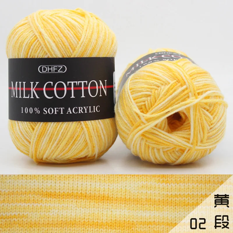 DIY Three Strands Graded Section Dyed Wool Medium Fine Cotton Thread