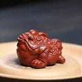 Zisha Tea Pet Golden Toad Wealth-attracting Ornament Craft Sculpture Teaplay Tea Table Accessories Чайные украшения Oasis Select Dahongpao Tea