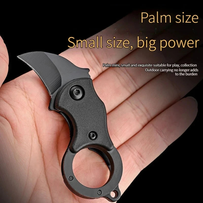 Camping small mini portable knife EDC keychain pocket stainless steel peeler fixed blade multifunctional tool with chain Oasis Select
