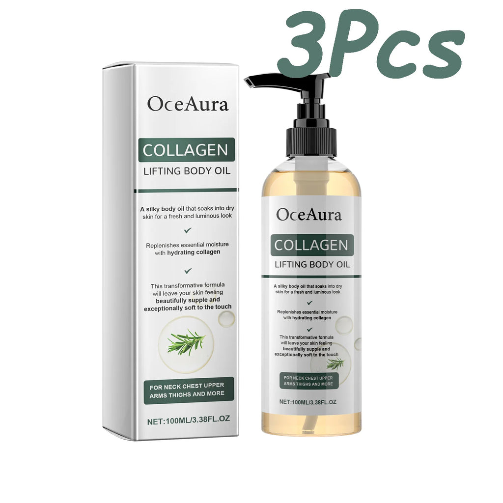 Collagen Lifting Body Oil Hydrating Tightening Whole Body Massage Essential Oil Lifting Firming Body Oil for Dry Skin Moisturize Oasis Select 300ml Boxed