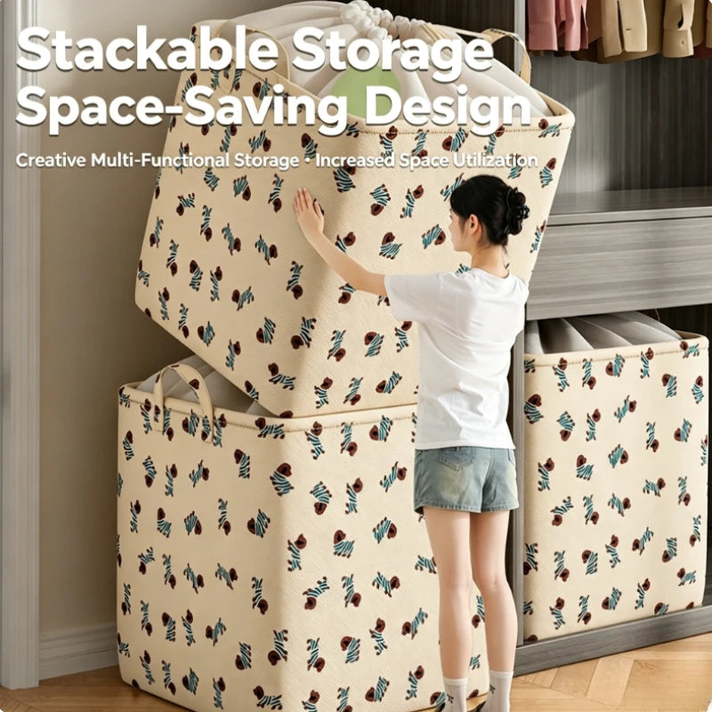 Extra Large Upgraded Large Capacity Storage Bag with Drawstring,Dustproof Quilt Clothes Organizer for Wardrobe, Home Storage Oasis Select