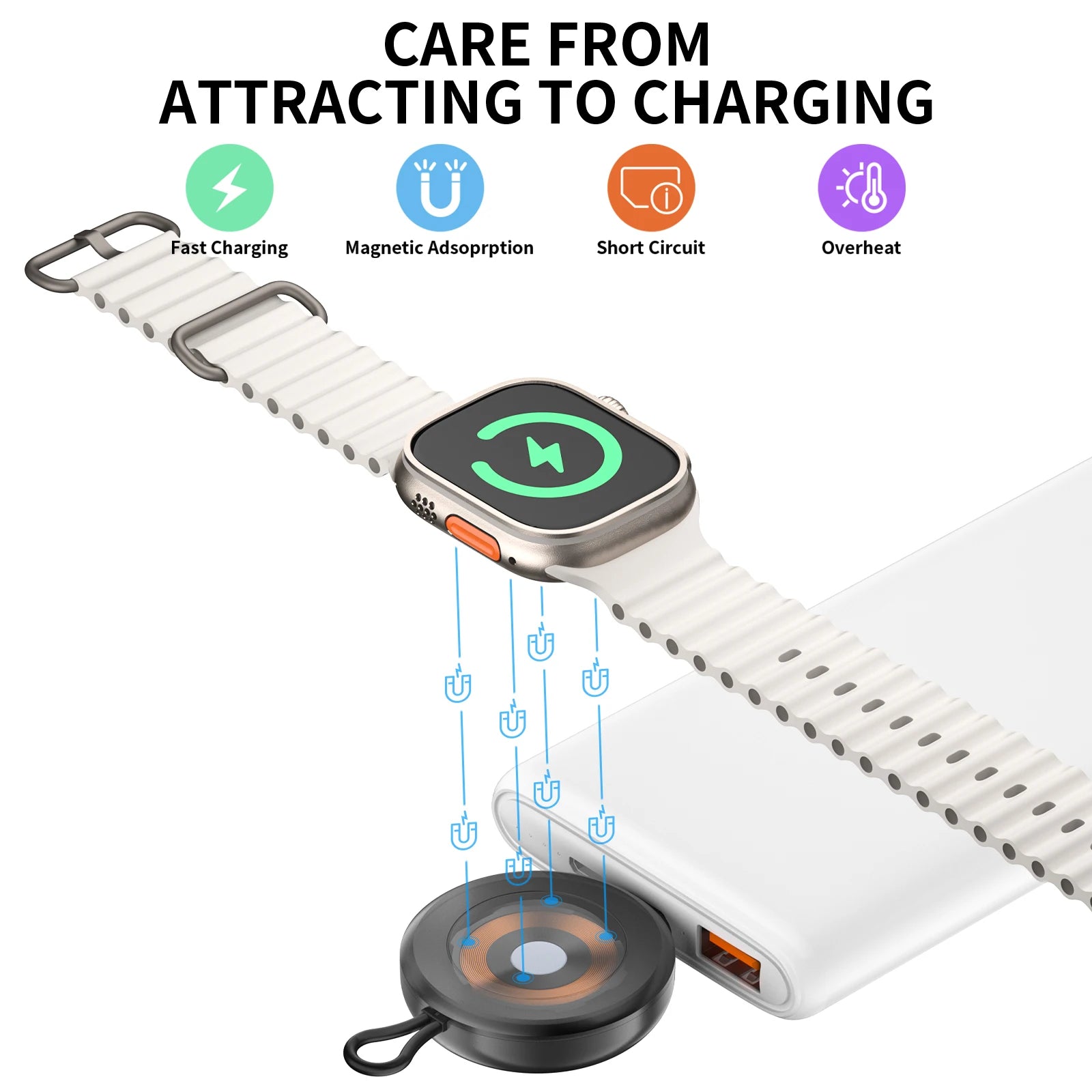 USB-C Magnetic Wireless Charger for Apple Watch Ultra 2/9/8/SE Apple Watch Charger Oasis Select