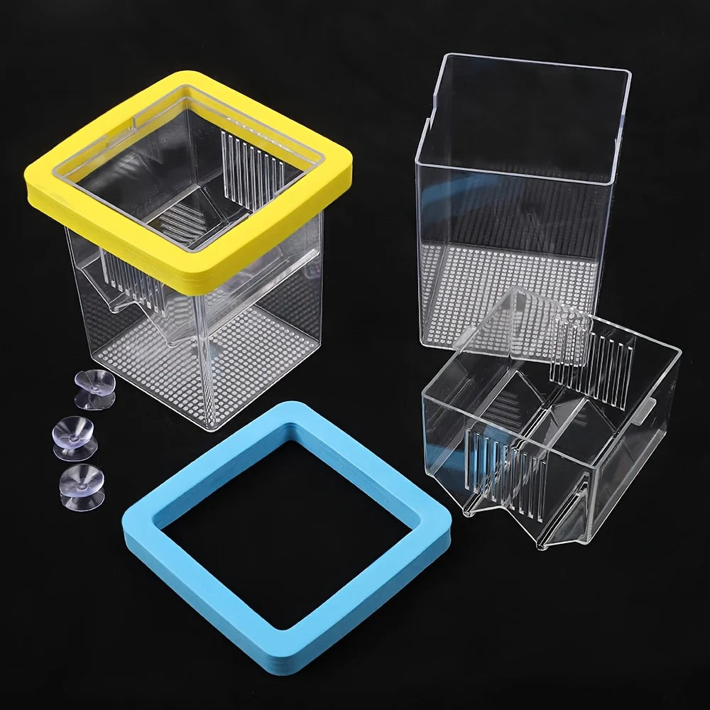 Multifunctional Aquarium Breeding Isolation Box High Clear Double Grid Fish Tank Hatchery Incubator for Small Fishes Oasis Select
