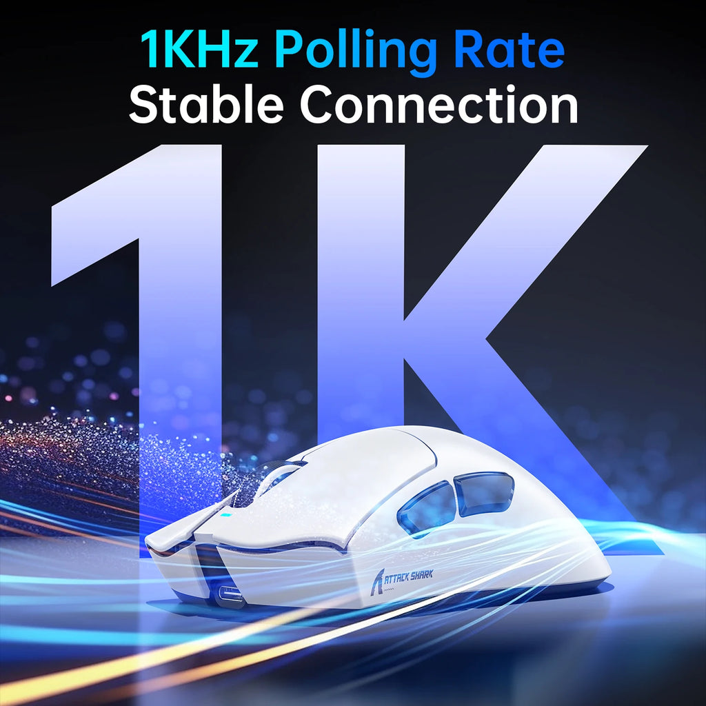 ATTACK SHARK V3Pro Wireless Gaming Mouse Tri-Mode 2.4G/BT/Wired PAW3311 25000DPI 65g Lightweight Magnetic RGB Charging Dock Oasis Select
