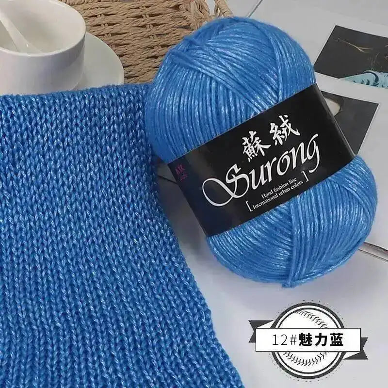 100g Metallic Hand knitting Yarn Crocheting silk acrylic Yarn to knit sweater blanket hat line Crocheting bag slipper Thread Oasis Select White 12