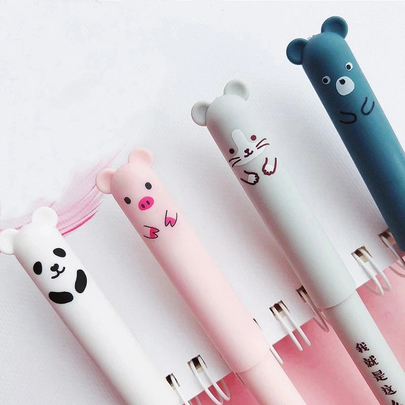 12pcs Animals Panda Erasable Gel Pen 0.5mm Blue Black Erasable Pen Refills Rods Washable Handle School Supplies Stationery Oasis Select