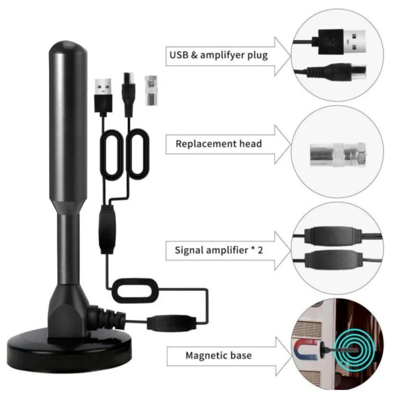 Indoor/Outdoor Suction Cup Digital TV Antenna Popular Terrestrial DTMB Home DVB-T2 Antenna for Clearer Picture Reception Oasis Select